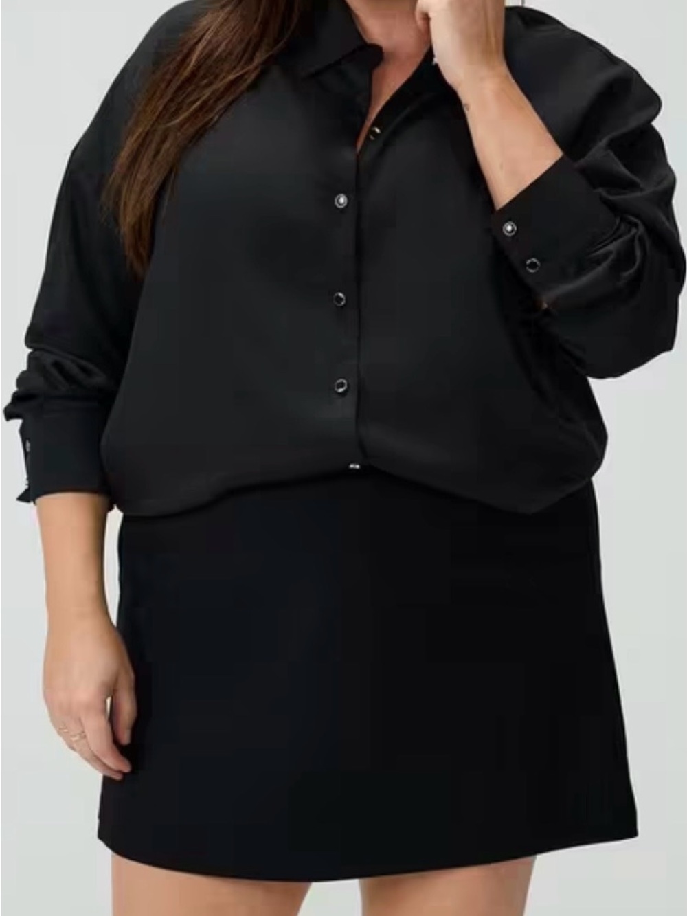 TORRID Studio Women’s Size 3X 22-24Black Oversized Lyocell Button-Up Shirt